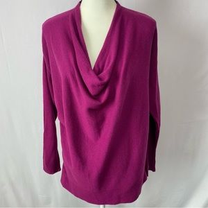 Ann Taylor Factory Size Large Magenta/Purple Cowl Neck Sweater #0584